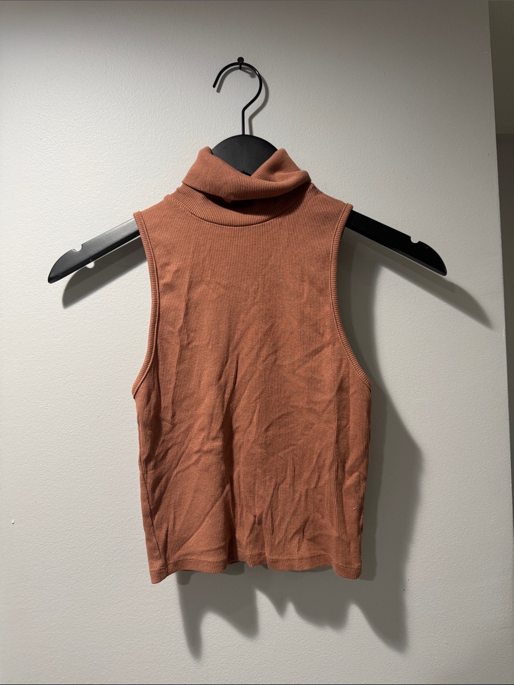 Zara Sleeveless Turtleneck Camisole - Rust Brown